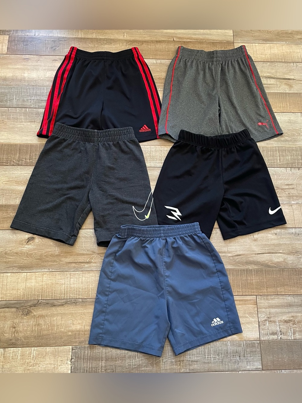 Boys Size 6 Athletic Shorts Lot 5 Nike Adidas Puma Dri Fit Sport Play